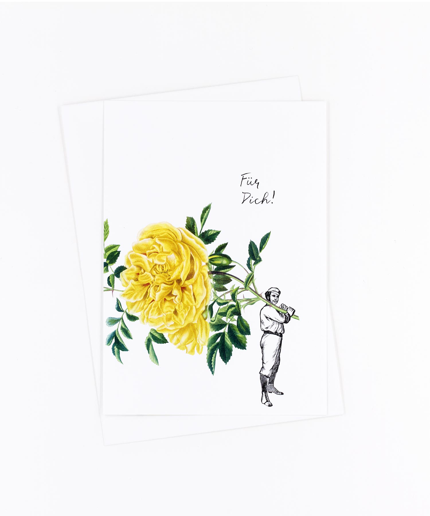 Postkarte Für Dich · Rose gelb