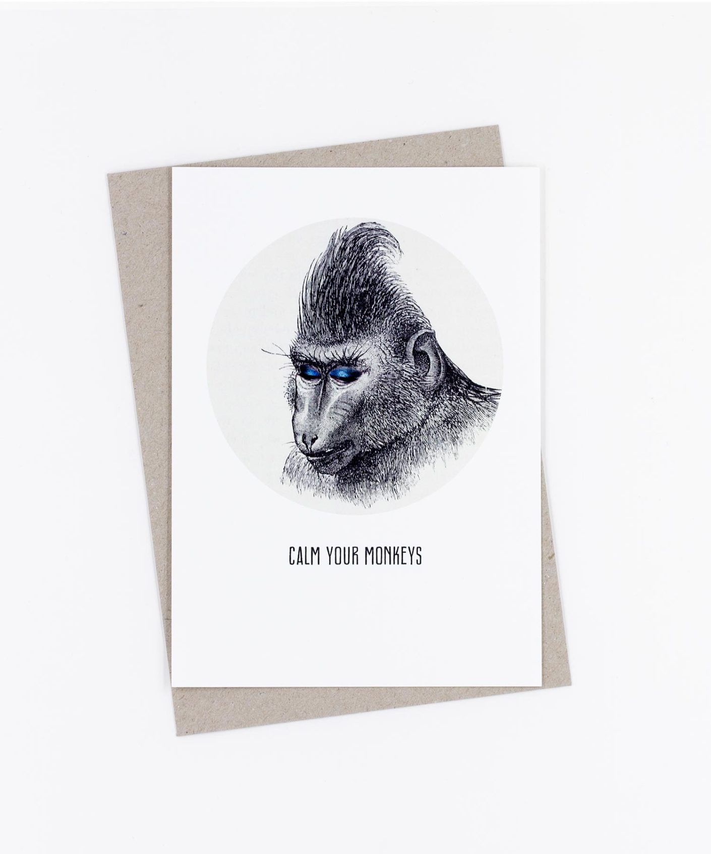 Yoga Postkarte Calm your monkeys
