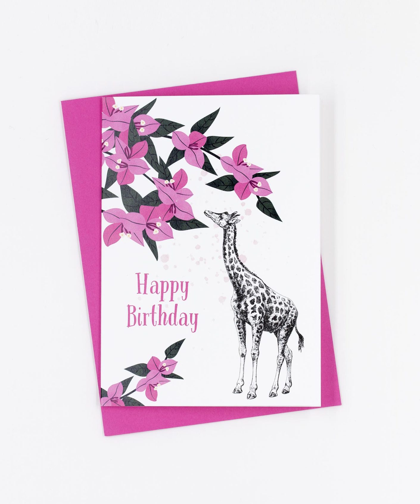 Geburtstagskarte Happy Birthday · Giraffe