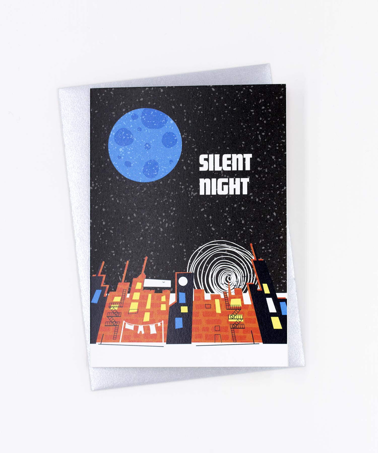 Weihnachtskarte Silent Night · Blue Moon