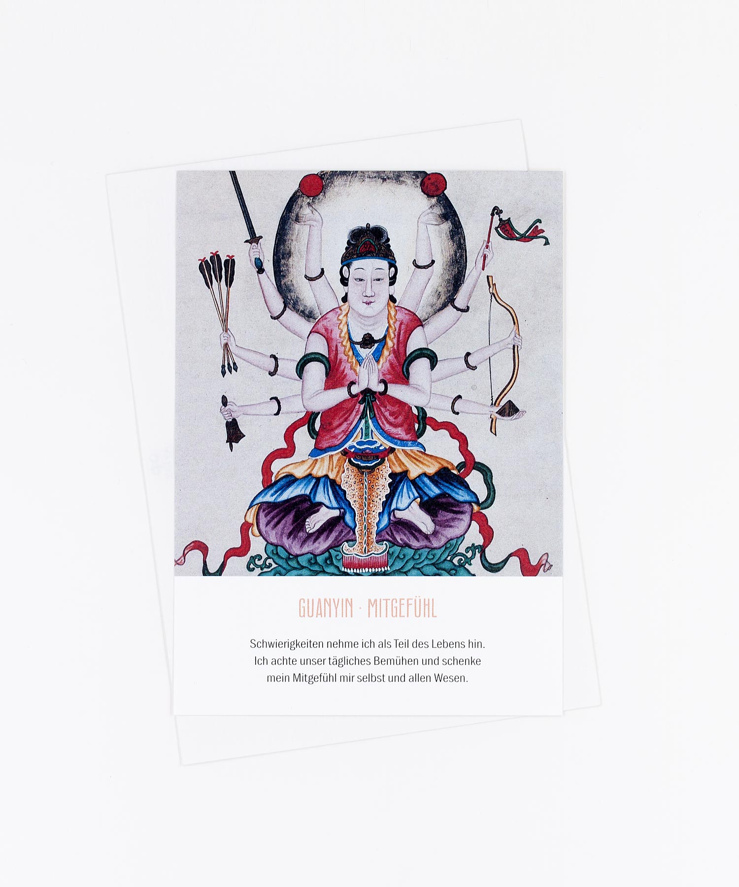 Yoga Postkarte Göttin Guanyin