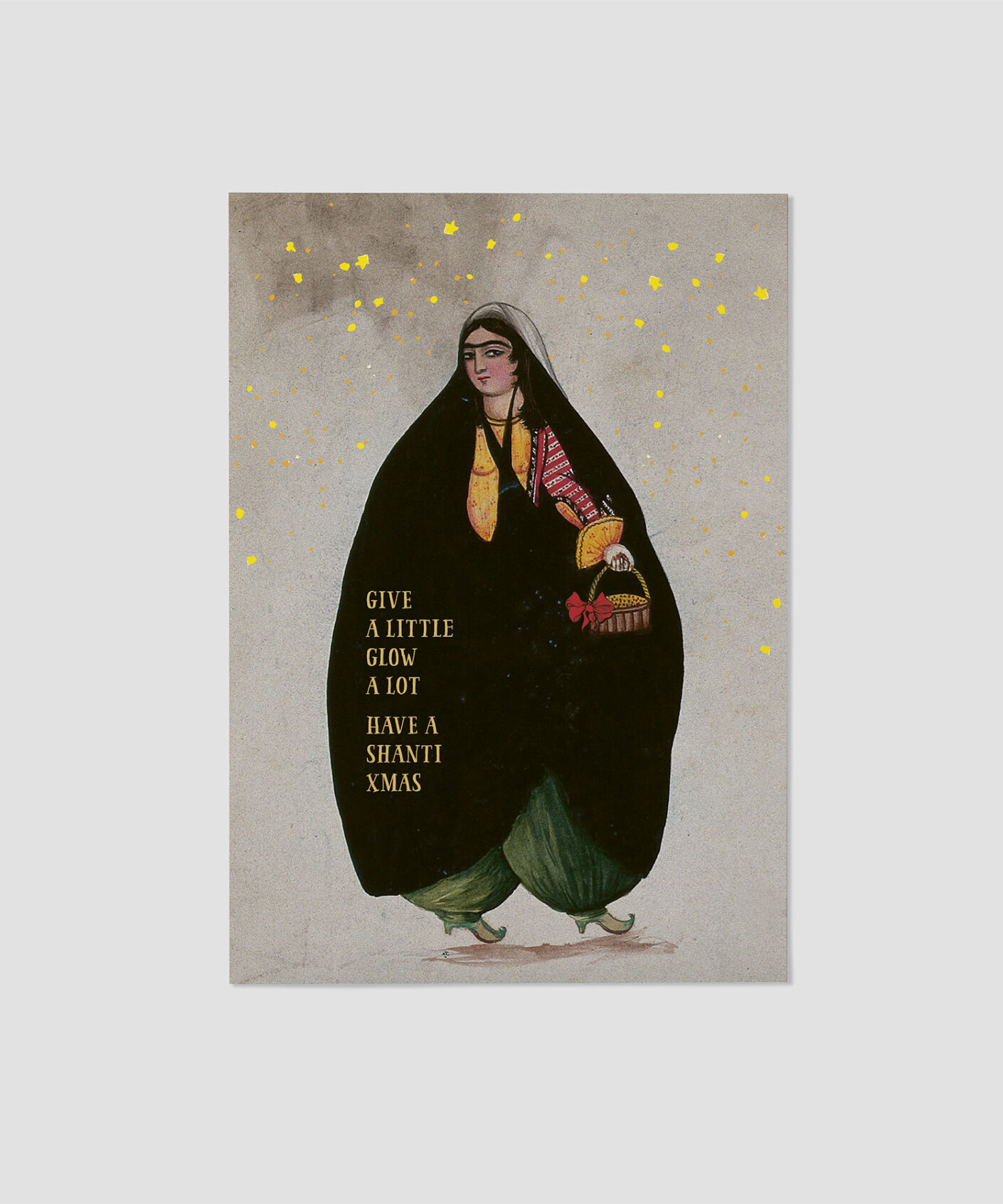 Weihnachtspostkarte Give a Little